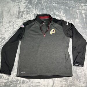 Nike NFL Washington Redskins Dri-Fit Quarter Zip Pullover Men's XL Gray Black